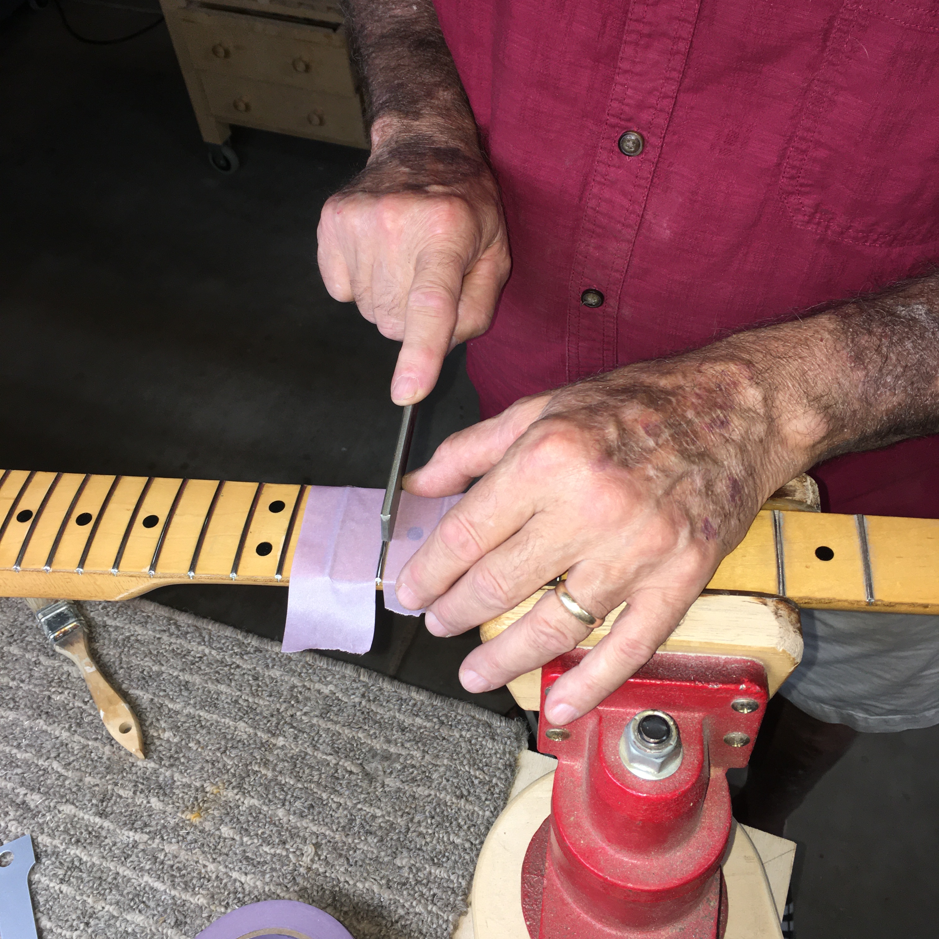 Guitar Repair Tucson; fretwork; re-fret; level crown & polish; fret dressing